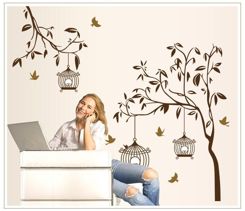 Birds Cage Wall Sticker (AY9039)