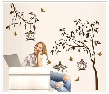 Birds Cage Wall Sticker (AY9039)