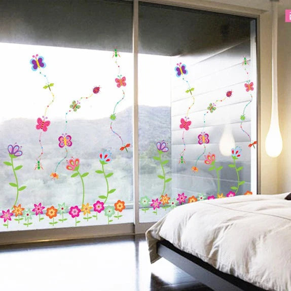 Wallsticker Butterfly Flower Stripes Wall Sticker Wallpaper Wall Decoration