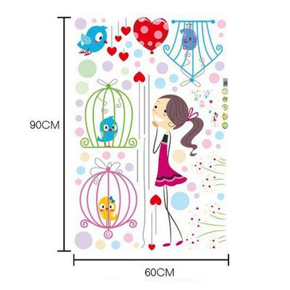 wall sticker xl8117 Pegatinas de pared de jaula de pájaros de revestimiento simple para niños sala de estar decoración del hogar calcomanías de vinilo de dibujos animados fondos de sofá de TV