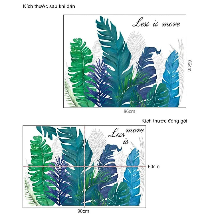 HT94015 Home Green Plant Wall Stickers