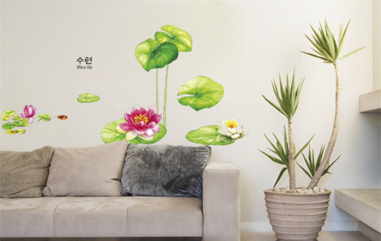 Vinyl Water Lily Flower Wall Sticker