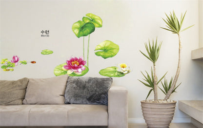 Vinyl Water Lily Flower Wall Sticker