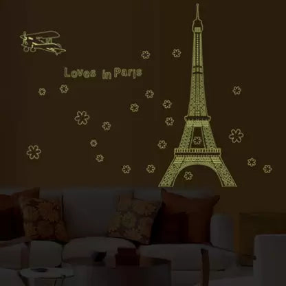 Romantic Paris Eiffel Tower Love In Pairs  Wall Stickers