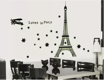 Romantic Paris Eiffel Tower Love In Pairs  Wall Stickers
