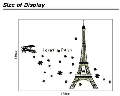 Romantic Paris Eiffel Tower Love In Pairs  Wall Stickers