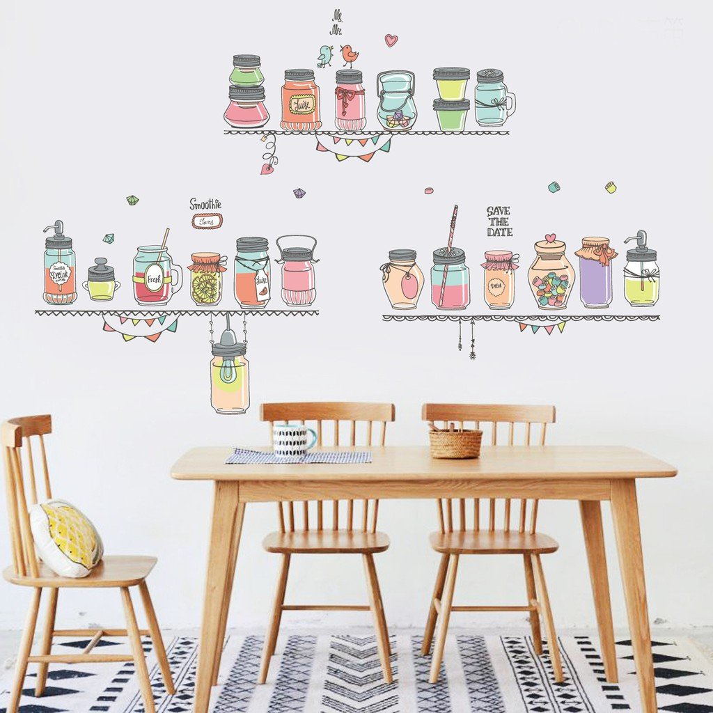 JM7345 Restaurant Self-adhesive Wall Sticker - Multi