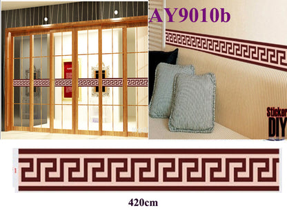 1 set Removable PVC Decals Classic Pattern Skirting Line Wall Stickers For Glass Door Decoration AY9010B