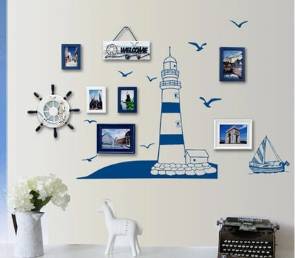 Lighthouse, Boat Wall Decal, Nautical Stickers, Ocean, Seaside, Seashore, Living Room,