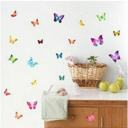 Butterfly World - Wall Decals Stickers Appliques Home Decor Hl964  ‎Size: 60x34