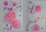 ROSES PVC Wall Sticker Home Decor - Flower wall sticker 2 peaces gs8705 Size: 60x90