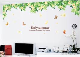 ABQ9701 Green Leaves and Butterfly stickers for walls of home, wall sticker for living room, wall stickers
