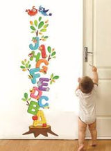Decals Design 'Educational Alphabets Tree with Height Chart' Wall Sticker size 50x70 xy8096