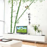 Wall Sticker Tree Bamboo Tree Birds Wall Sticker Plant Bamboo Forest Leaves Wallpaper Letters Chinese Characters English Characters Panda Flower Cat Japanese Room Large Forest Window Extra Large Cafe size 60x90