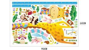 sk9030 cartoon Giraffe height measure wall stickers for children decals diynursery room interior wall decoration