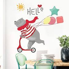 Cute Bear Bear Wall Sticker Removable Decoration Xl8387