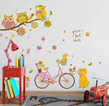 DIY Removable Tree Branches Cartoon Bicycle Flower Sheep Dog Owl Art Mural Vinyl Waterproof Wall Stickers Kids Room Decor Nursery Decal Sticker