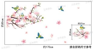 Chinese style peach blossom wall stickers room decoration stickers Ay9189