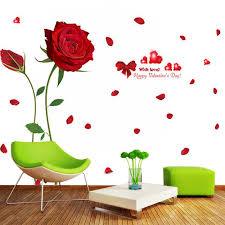 UNIVERSAL XL8178 new removable wall stickers romantic red rose living room bedroom home wedding house decoration murals-Red
