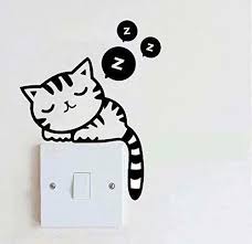 DIY Funny Cute Cat Dog Switch Sticker Wall Sticker Home Decoration Bedroom Parlor Decoration