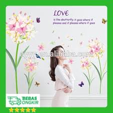 SK9016 Lily Bouquet Color Wall Stickers Vine Beautiful Flowers Quotes Vinyl Decals Living Room Home Decoration