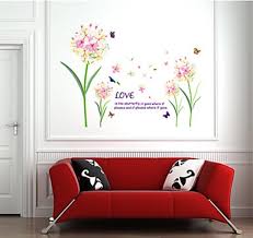SK9016 Lily Bouquet Color Wall Stickers Vine Beautiful Flowers Quotes Vinyl Decals Living Room Home Decoration