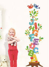Decals Design 'Educational Alphabets Tree with Height Chart' Wall Sticker size 50x70 xy8096