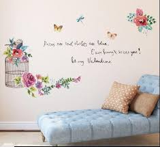 love birds birdcage tree branch wall stickers size 60x90 xh9237