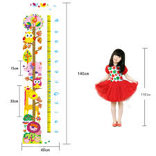 Qianxing removable cycle-usable cartoon wall sticker for kid's bedroom animal Height Chart in Nursery Children Room colourful Wall Decal for house home mural Décor height meter wallpaper(lion giraffe and elephant)