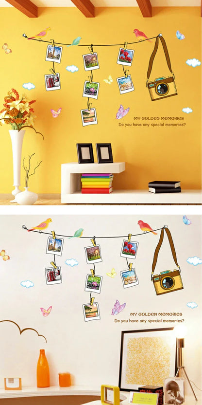 Solimo Wall Sticker for Living Room (Travel Photo Gallery, Ideal Size on Wall, 180 cm X 100 cm), PVC Vinyl