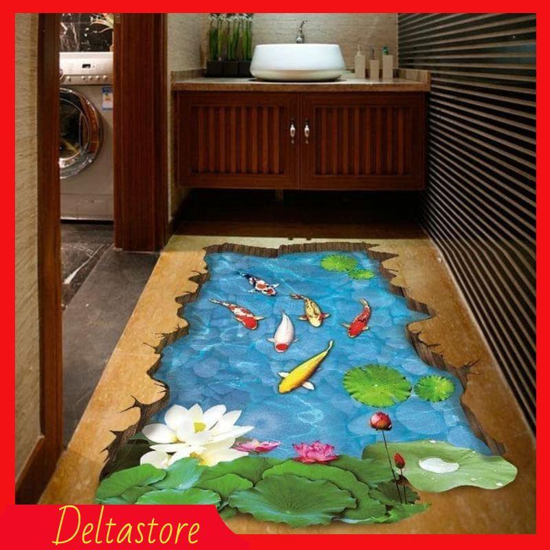 Ready Wall Stiker 60X90 Xh9219 Fish Lotus Pool Walstiker Wallsticker -Berkualitas