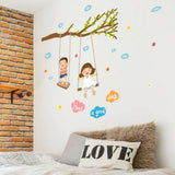 JAAMSO ROYALS Cute Baby Swing On the tree Decorative Wall Sticker Sk7146