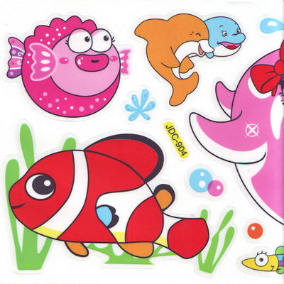 Bathroom and Window stickers, Plastic, Assorted colours, 56cm x 21cm, 1 sheet Ncs0019