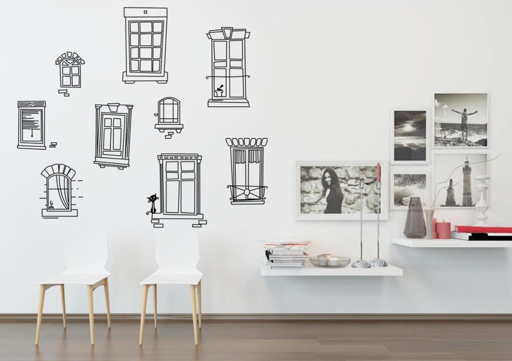 Abstract Doors Windows and Cupboard Wall Sticker
