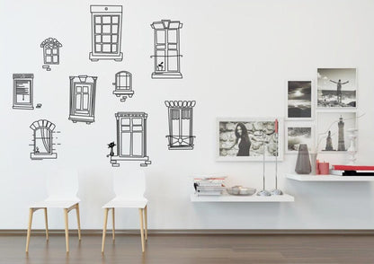 Abstract Doors Windows and Cupboard Wall Sticker