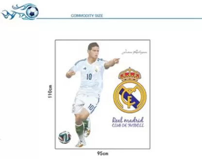 Famous soccer player James Rodriguez wall sticker (Finished size on wall - 95(w) X 110(h) cm) Self Adhesive Sticker