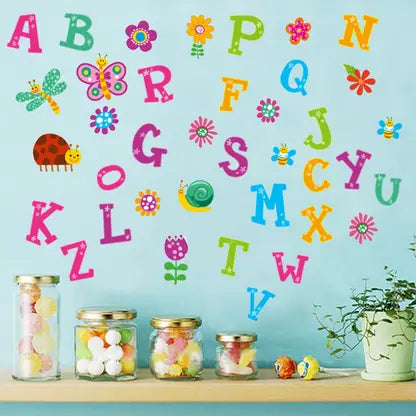 Ampire 150 cm Wall Stickers Colourful Alphabets for Kids Room Decor Self Adhesive Sticker  (Pack of 1)