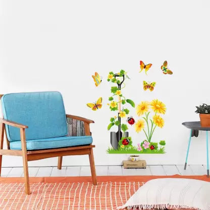 Wall Stickers Sunflowers in the Garden Nature Nursery Room Self Adhesive Sticker