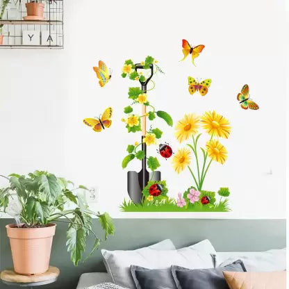 Wall Stickers Sunflowers in the Garden Nature Nursery Room Self Adhesive Sticker