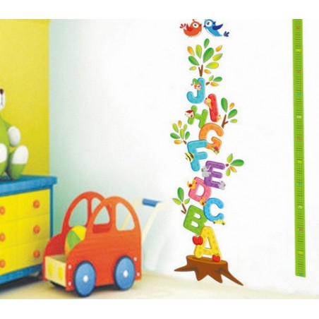 Decals Design 'Educational Alphabets Tree with Height Chart' Wall Sticker size 50x70 xy8096