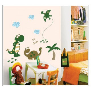 Walplus 50x70 cm Wall Stickers Large Cute Dinosaur Mural Vinyl Home Decoration DIY Décor Wallpaper Children Kids Room Gift, Multi-ColourAy7008 size45x60
