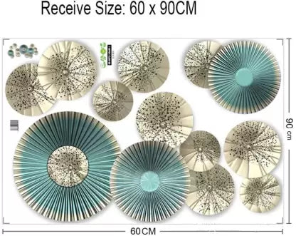 JAAMSO ROYALS European Style Decorative Umbrella Flower Design Vinyl Room Bedroom  Home Décor Wall Sticker GS9872 Size:60x90cm