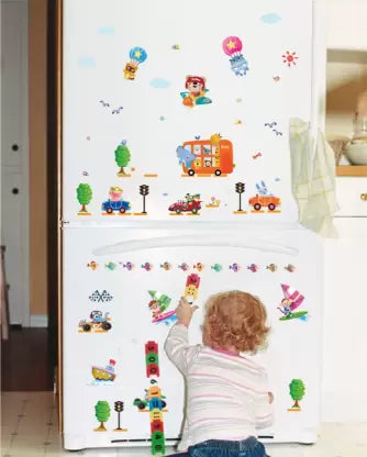 Creative Cartoon Car Wallpaper Kids Room Kindergarten Background Decorative Wall Stickers