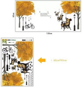 Park Roadside Tree, Chair, Street Lamp Decoration Stickers DF5073size60x90