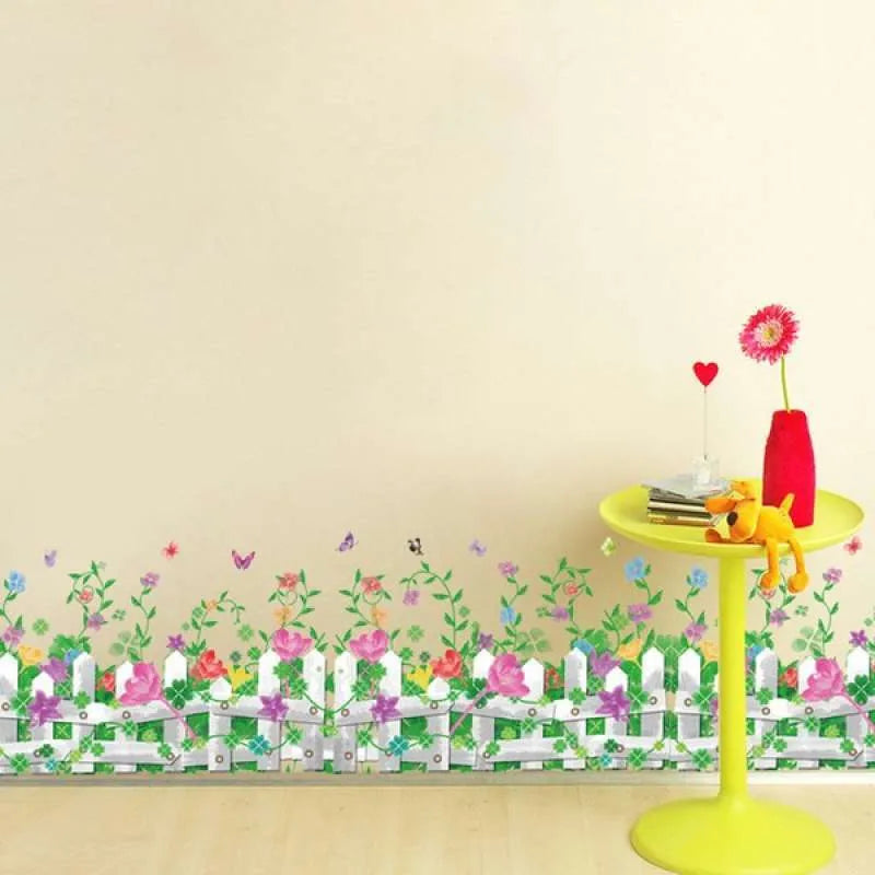 Am7110 Garden Flower Border Fence Wall Sticker