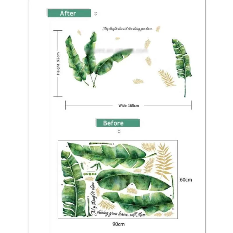 SK9359 TROPICAL MURAL 60X90 DAUN PISANG KLASIK WALLSTICKER STICKER