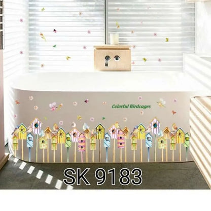 WALL STIKER 60X90 SK9183 COLORFUL BIRDCAGES WALSTIKER WALLSTICKER