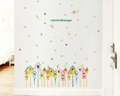 WALL STIKER 60X90 SK9183 COLORFUL BIRDCAGES WALSTIKER WALLSTICKER