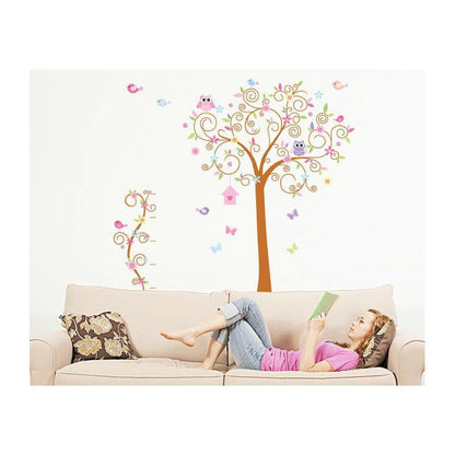 JM7250AB Owl Tree Wall Stickers for Kids Rooms 2pcs=1set Large Home Decor