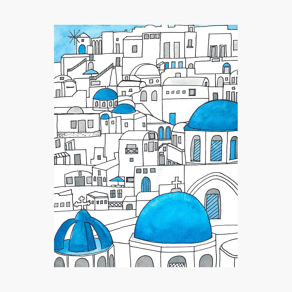 Santorini Blue and White Paradise | Poster